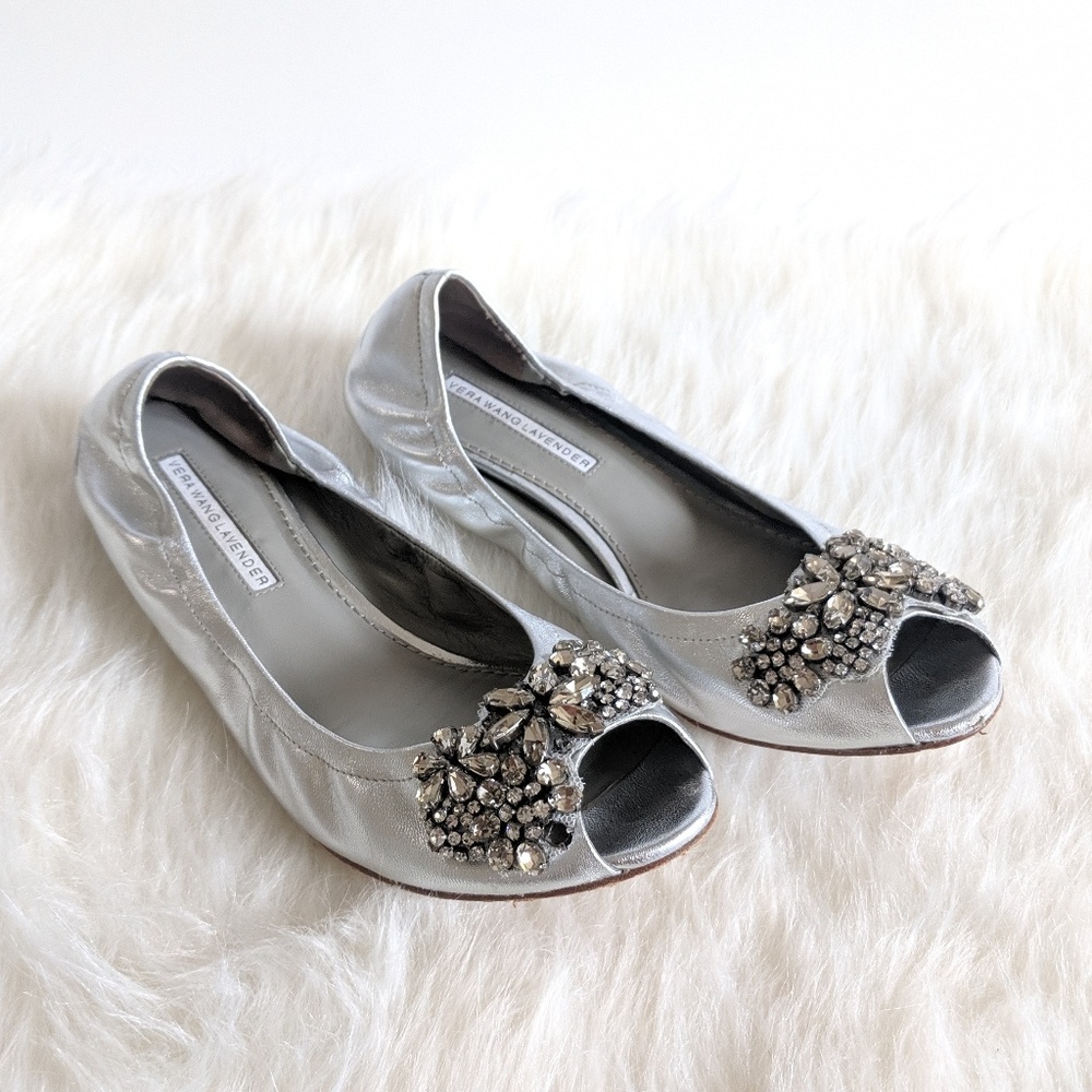 Vera Wang Lavender Label Peep Toe Ballet Flat